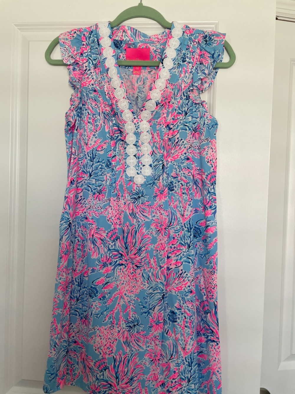 Lilly Pulitzer Pink and Light Blue Floral Print Dress